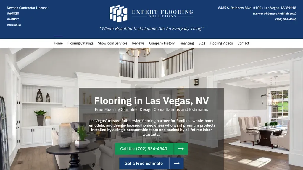 Expert Flooring Solutions website