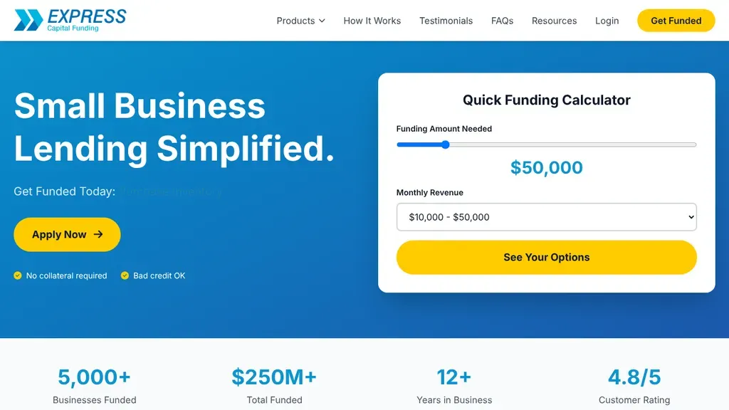 Express Capital Funding sitio web
