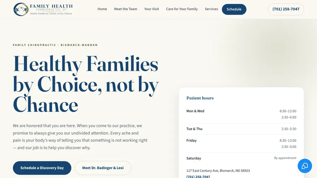 Family Health Chiropractic sitio web