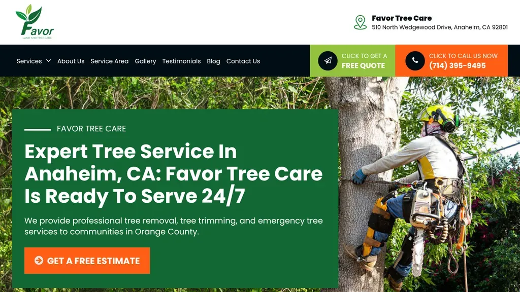 Favor Tree Care sitio web