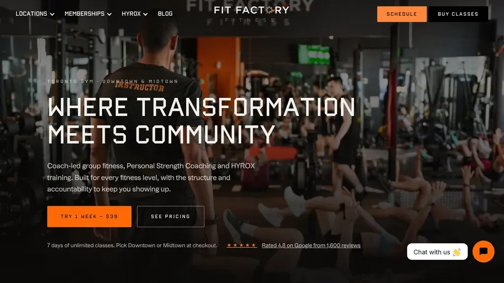 Fit Factory Downtown sitio web