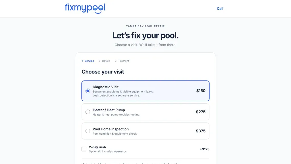 FixMyPool Pool Service & Repair sitio web