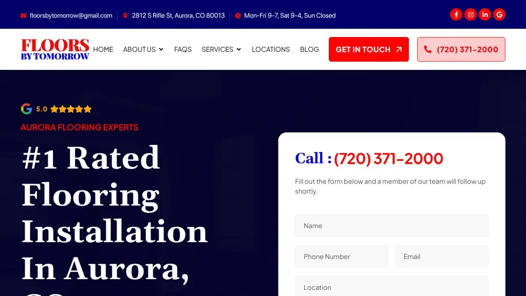 Floors By Tomorrow website