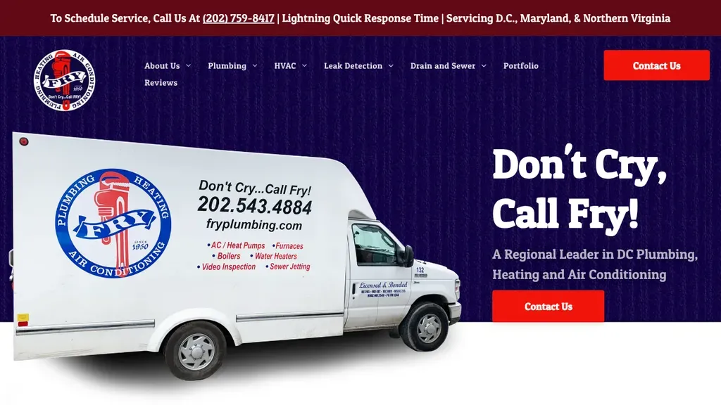 Fry Plumbing, Heating & Air Conditioning sitio web