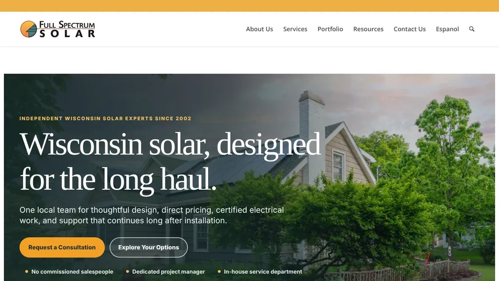 Full Spectrum Solar sitio web