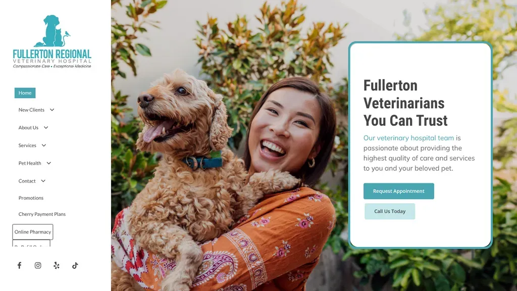 Fullerton Regional Veterinary Hospital website