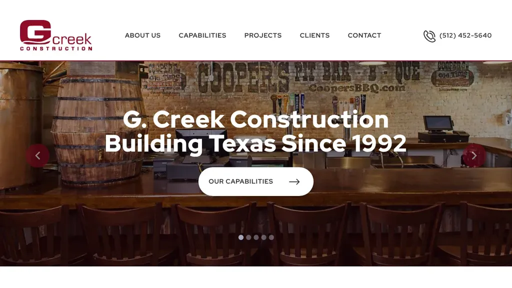 G. Creek Construction sitio web