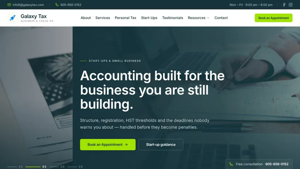 Galaxy Tax sitio web