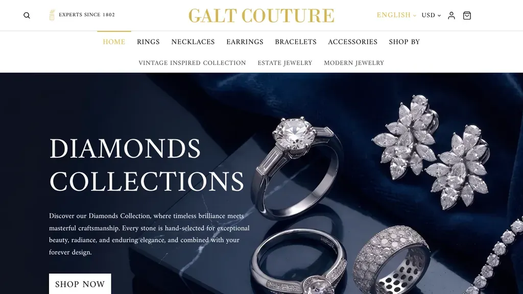 Galt Couture sitio web