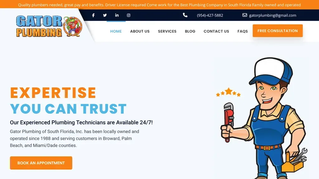 Gator Plumbing sitio web