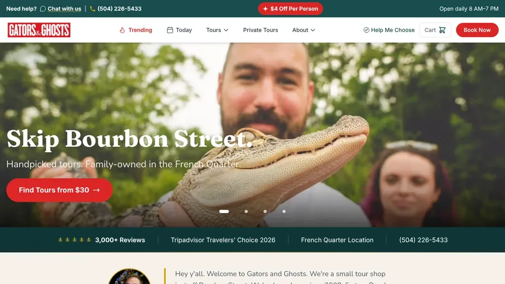Gators and Ghosts: New Orleans Tours sitio web