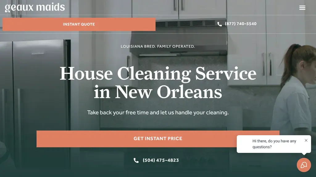 Geaux Maids of New Orleans sitio web