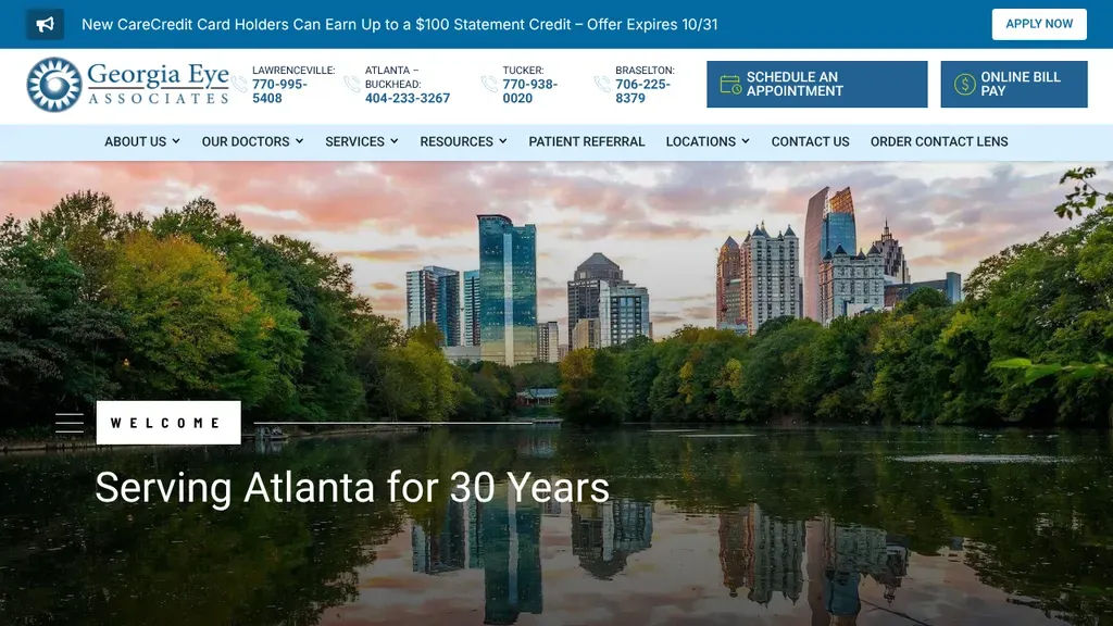Georgia Eye Associates sitio web