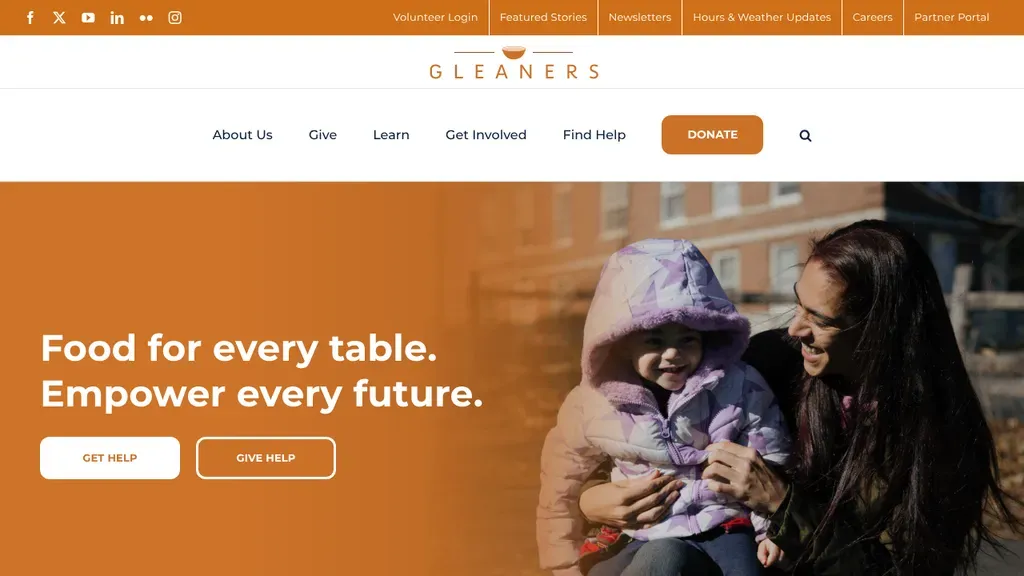 Gleaners Food Bank of Indiana Office sitio web