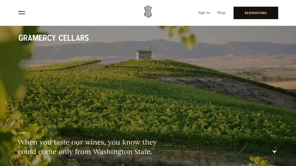 Gramercy Cellars sitio web