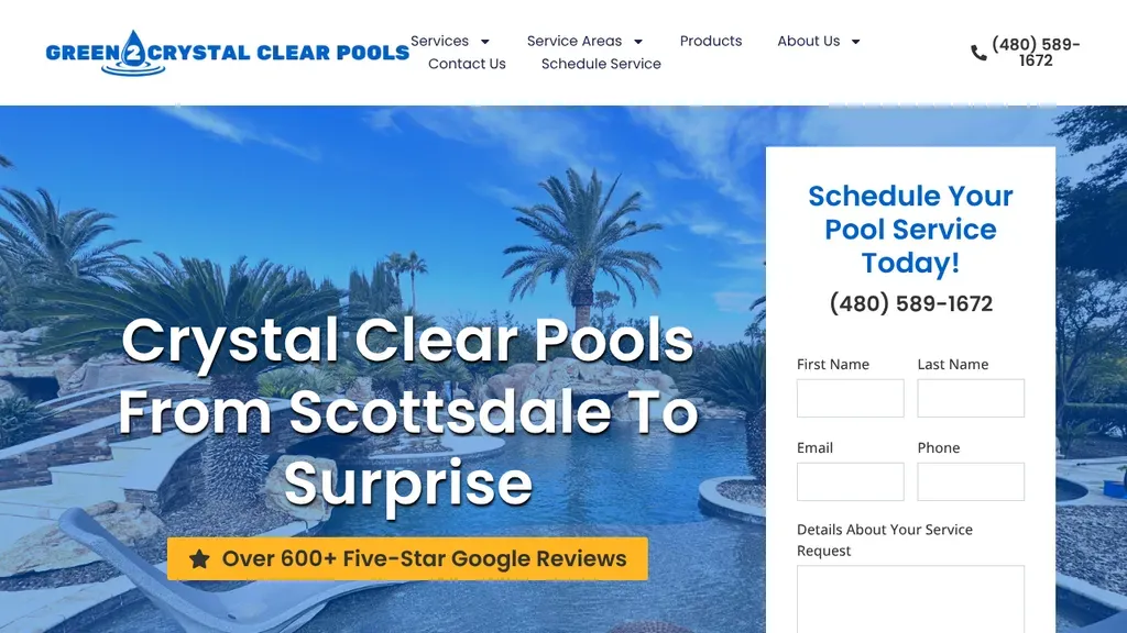 GREEN 2 CRYSTAL CLEAR POOLS sitio web