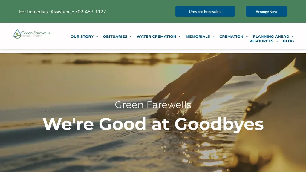 Green Farewells Cremation sitio web