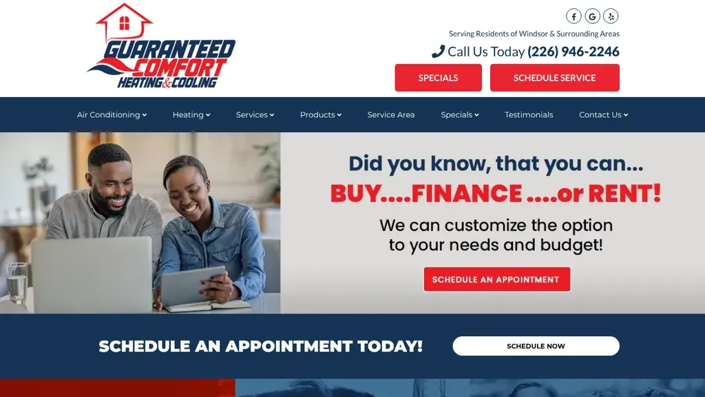 Guaranteed Comfort Heating & Cooling sitio web