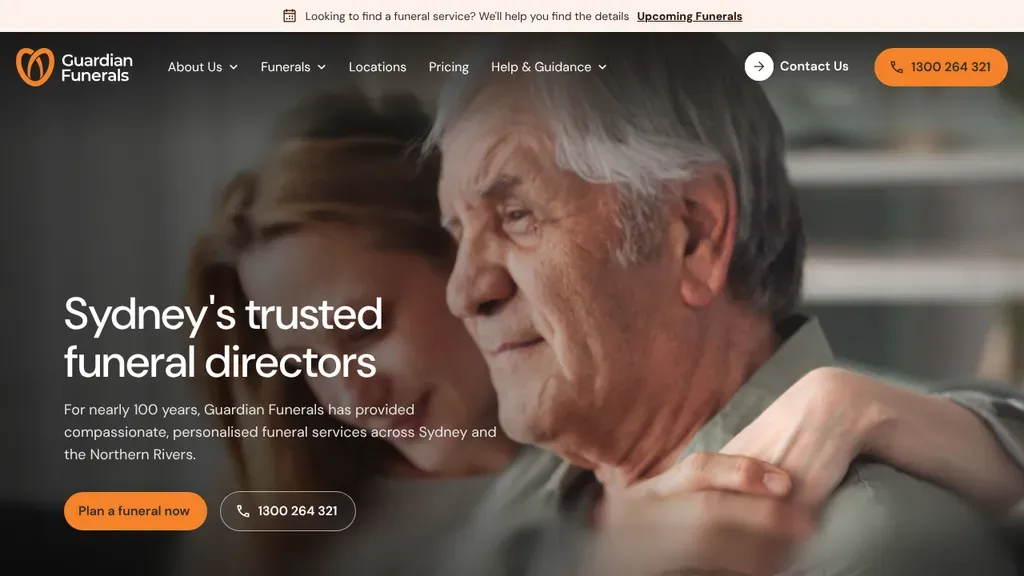 Guardian Funerals sitio web
