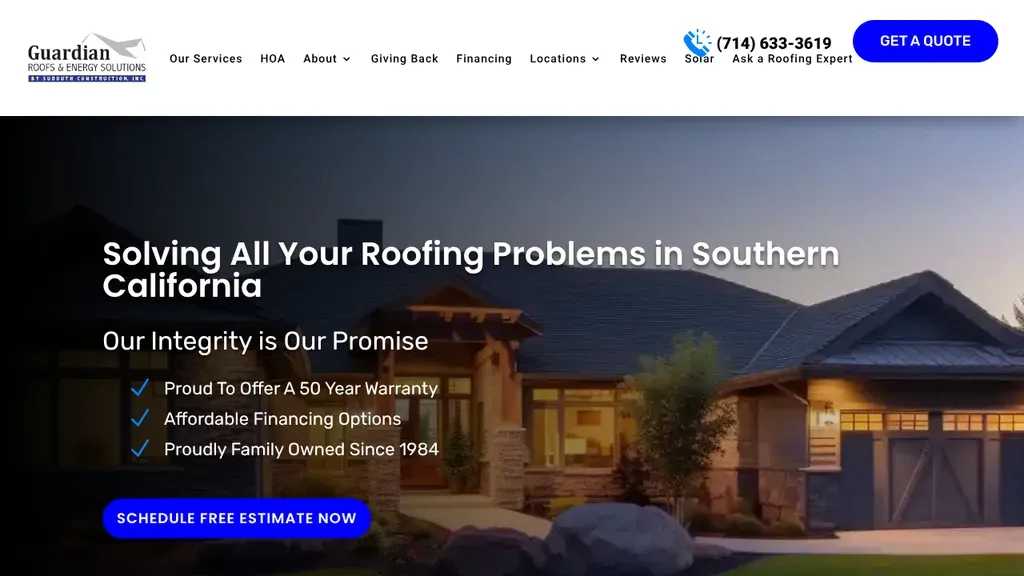 Guardian Roofs sitio web