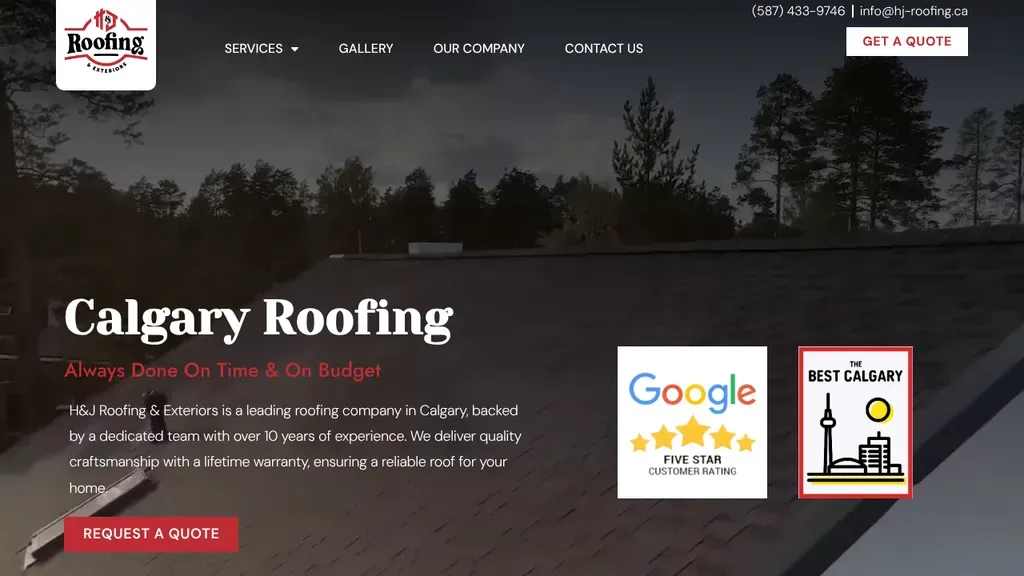 H&J Roofing sitio web