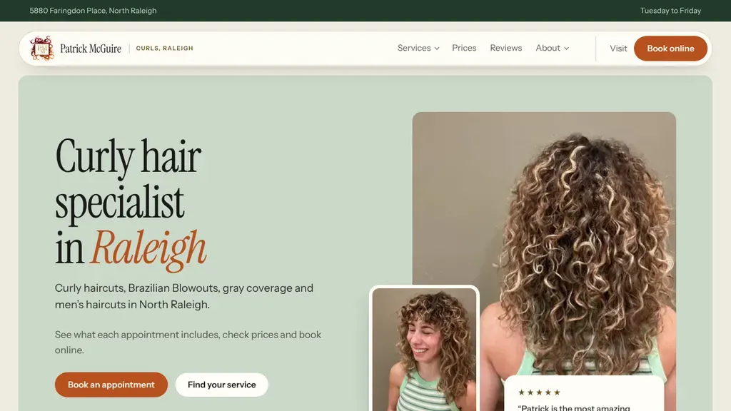 Hair By Patrick McGuire website