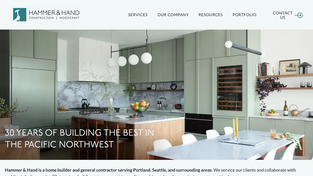 Hammer & Hand sitio web