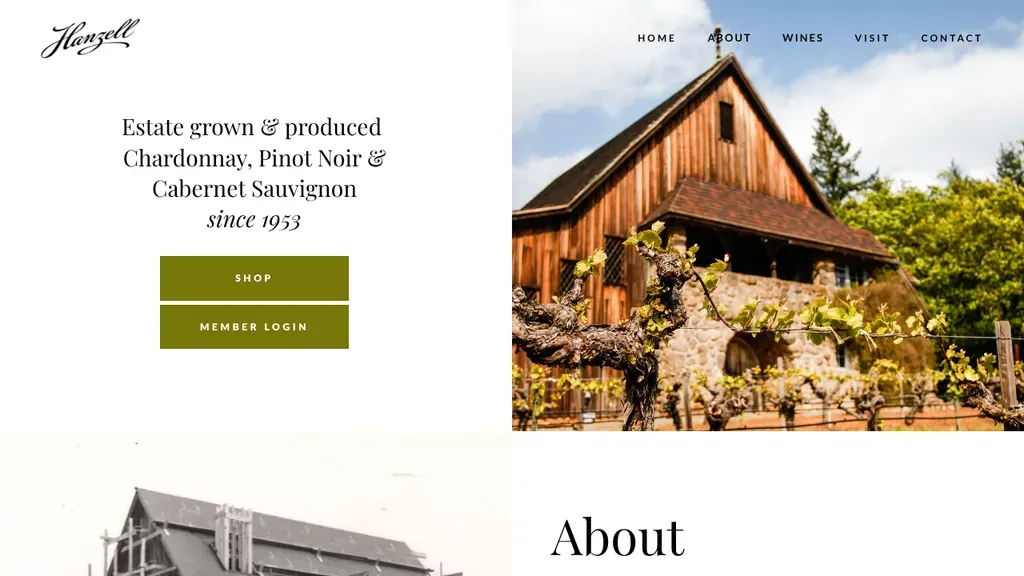 Hanzell Vineyards sitio web