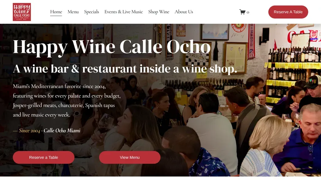 Happy Wine Calle Ocho sitio web