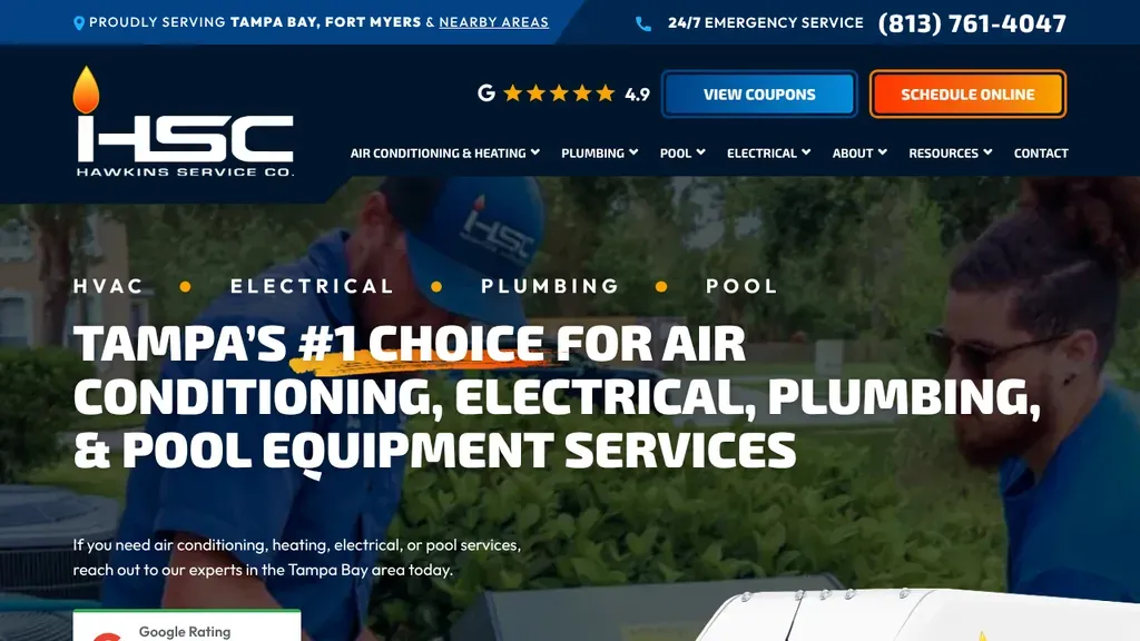 Hawkins Service sitio web