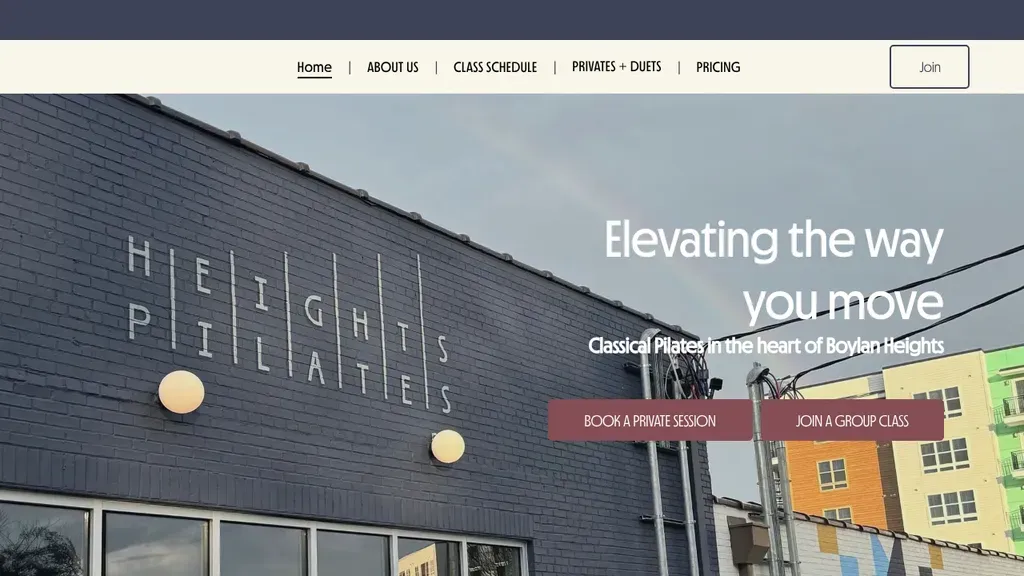 Heights Pilates sitio web