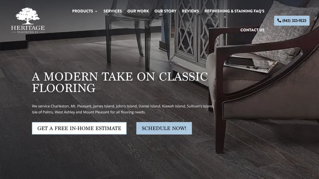 Heritage Flooring Co website