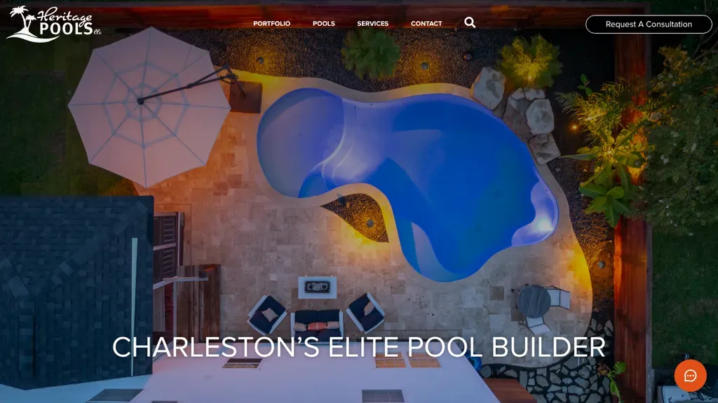 Heritage Pools sitio web