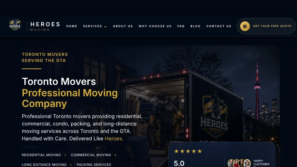 Heroes Moving sitio web