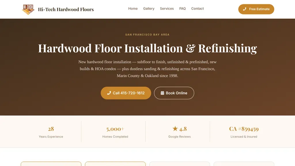 Hi Tech Hardwood Floors website