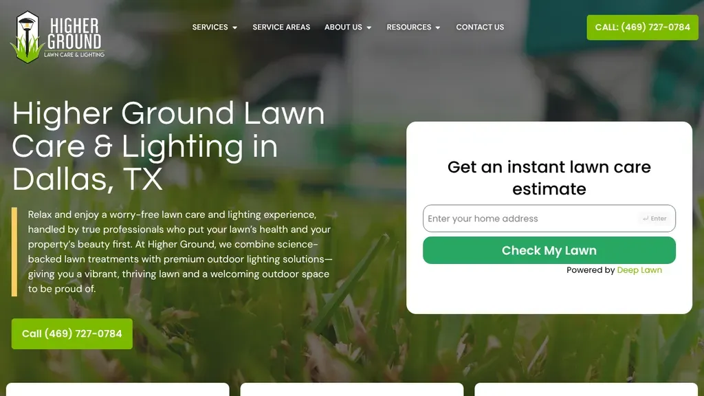 Higher Ground Lawn Care & Landscape Lighting sitio web