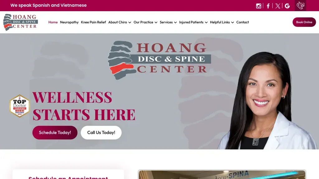 Hoang Disc & Spine sitio web