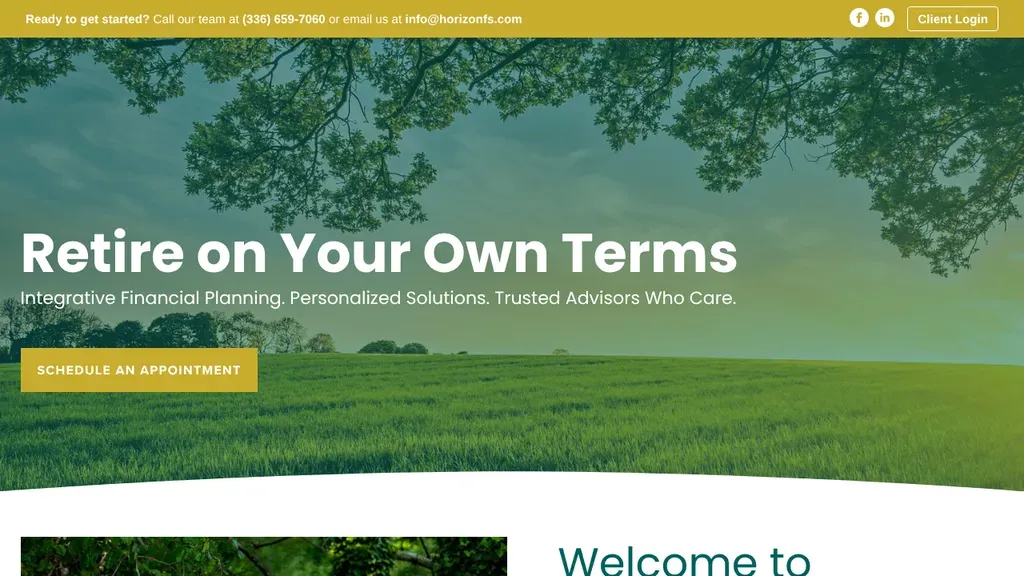 Horizon Financial Services sitio web