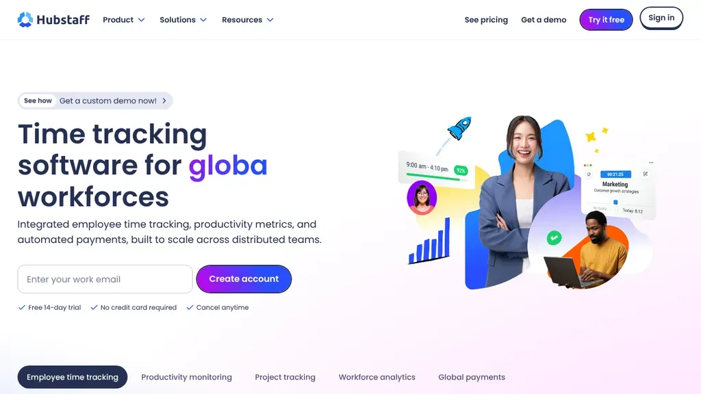 Hubstaff sitio web