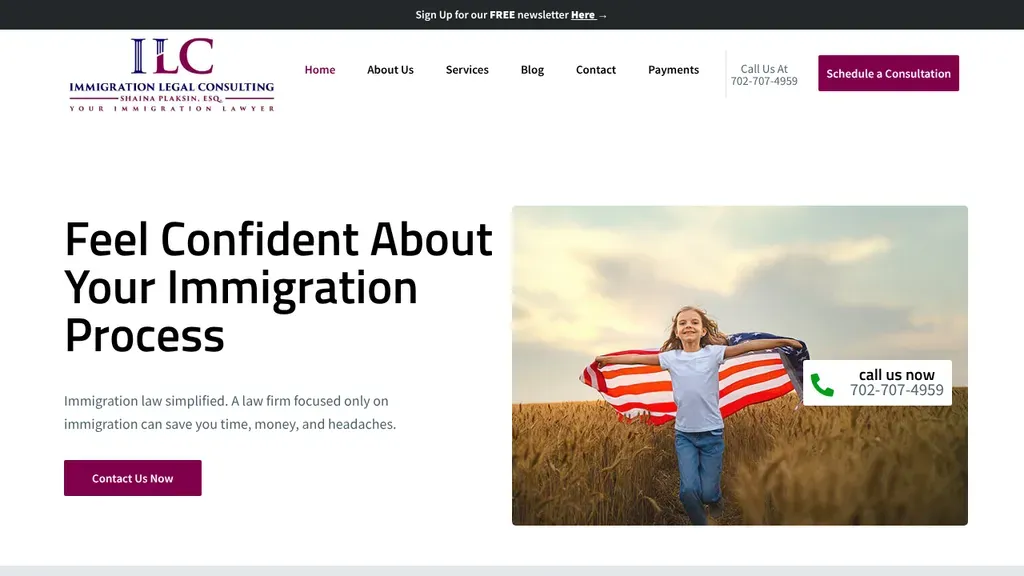 Immigration Legal Consulting Law Firm sitio web