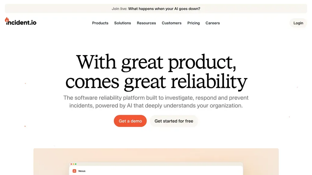 Incident sitio web