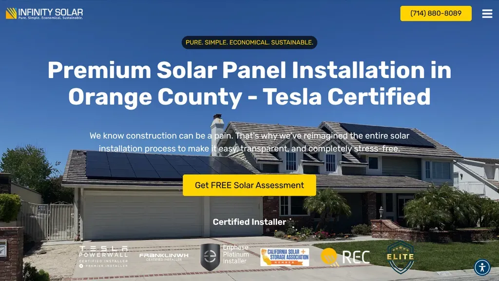 Infinity Solar sitio web