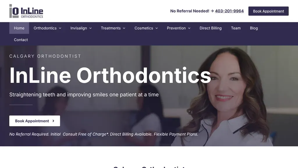 InLine Orthodontics sitio web