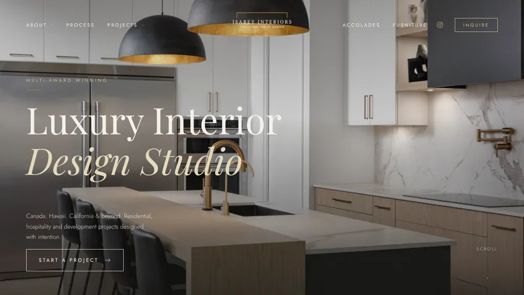 Isabey Interiors sitio web