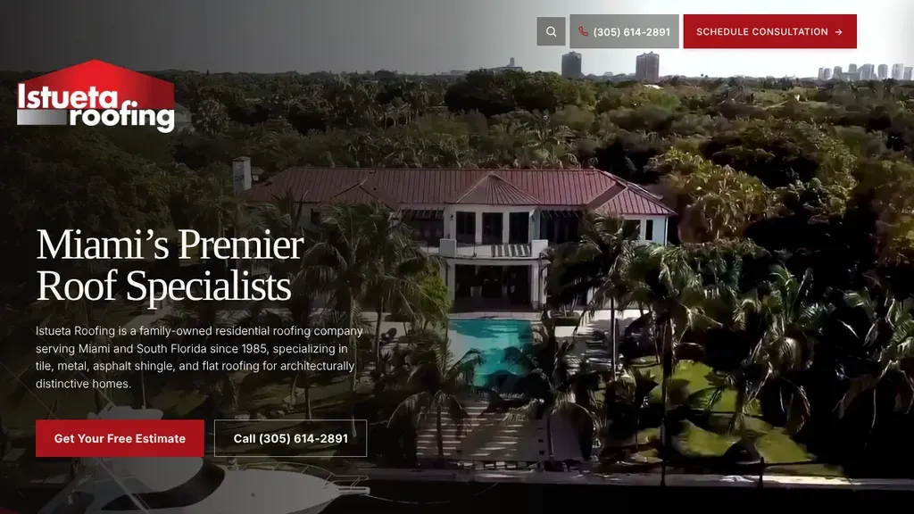 Istueta Roofing sitio web