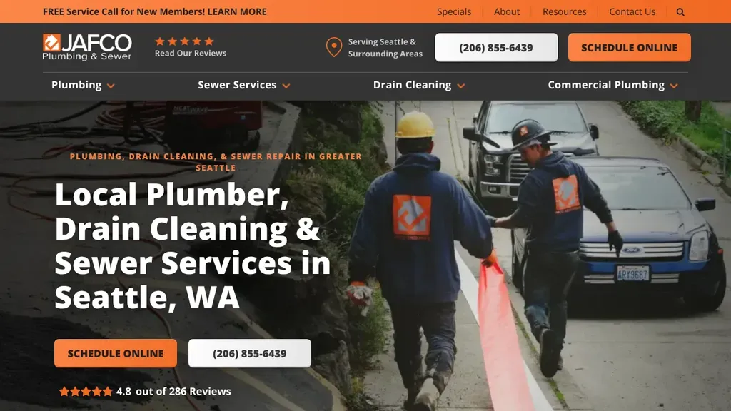 Jafco Plumbing and Sewer sitio web