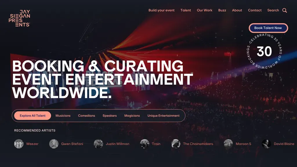Jay Siegan Presents sitio web
