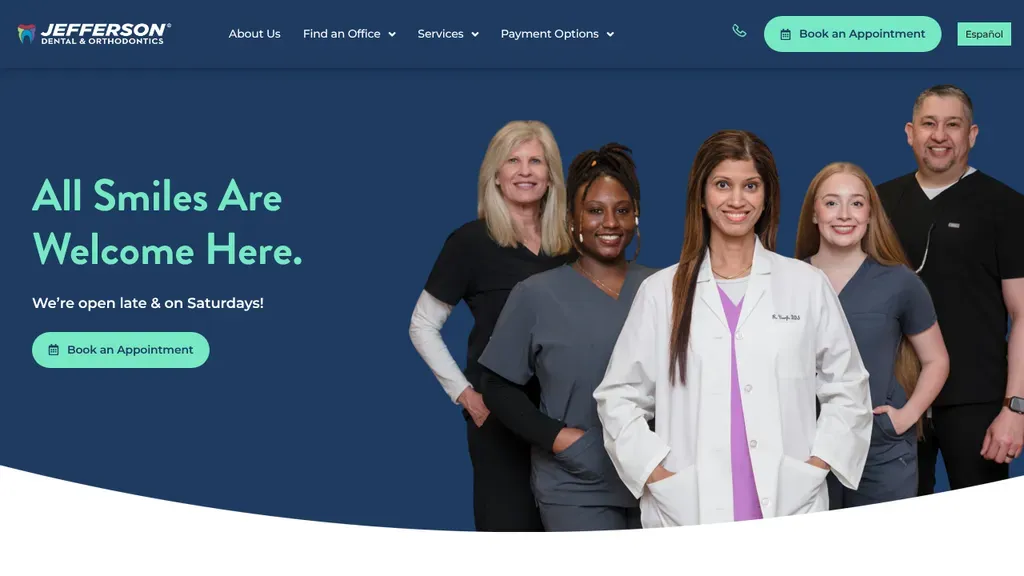 Jefferson Dental Clinics sitio web