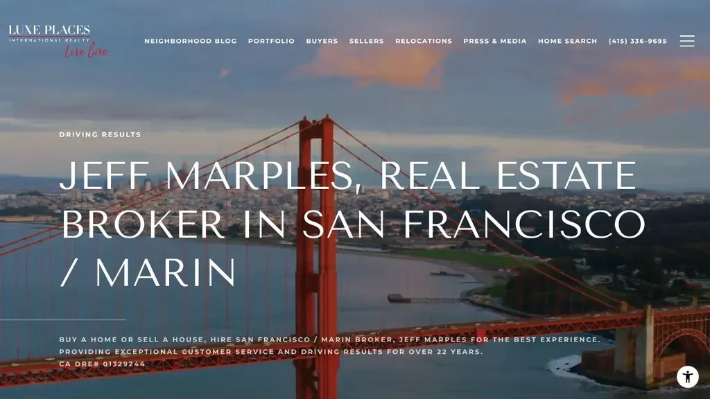 Jeffrey Marples / San Francisco & Marin Real Estate Broker / Helping People Achieve Their Goals website