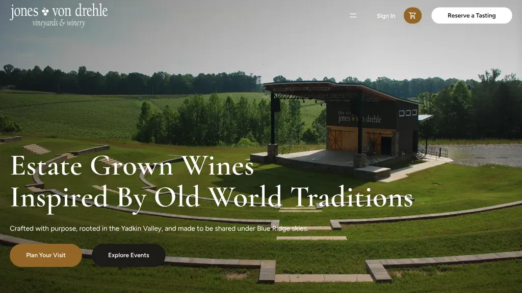 Jones von Drehle Vineyards sitio web
